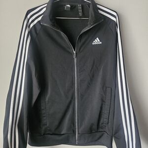 Adidas Men's Black and White Track Jacket